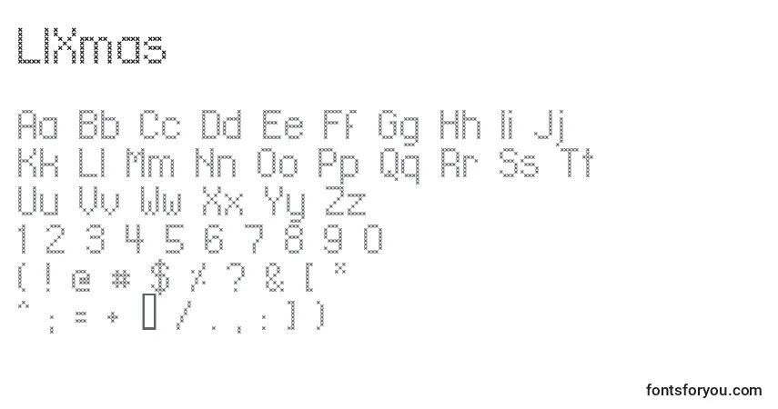 Schriftart LlXmas (48791) – Alphabet, Zahlen, spezielle Symbole
