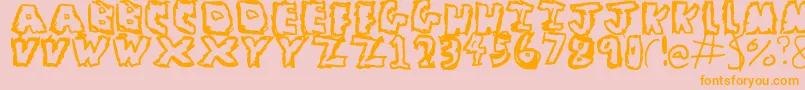 FlyingColoursDontRun Font – Orange Fonts on Pink Background