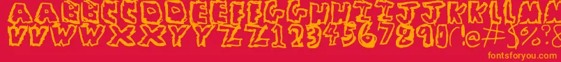 FlyingColoursDontRun Font – Orange Fonts on Red Background