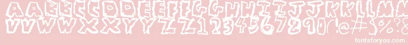 FlyingColoursDontRun Font – White Fonts on Pink Background