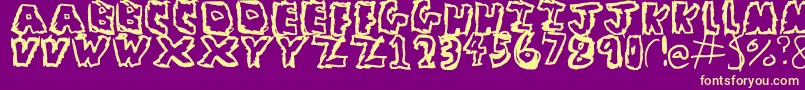 FlyingColoursDontRun Font – Yellow Fonts on Purple Background