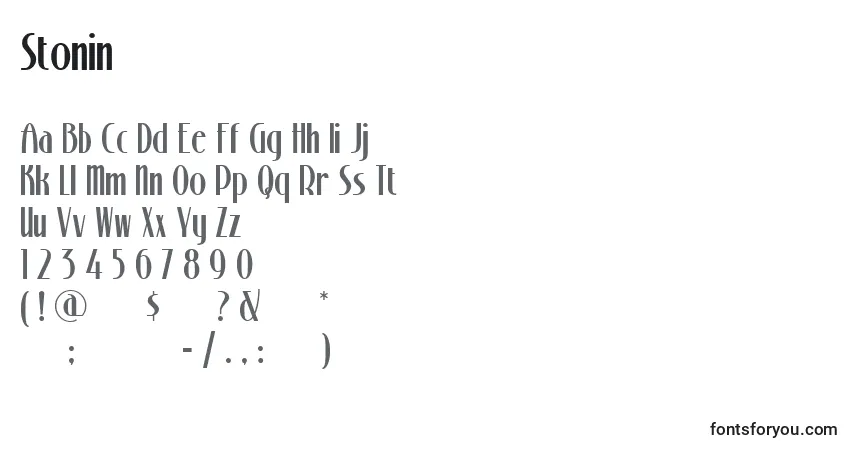 Шрифт Stonin – алфавит, цифры, специальные символы
