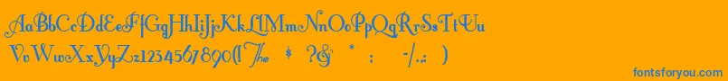 Fontleroybrown Font – Blue Fonts on Orange Background