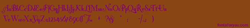 Fontleroybrown-Schriftart – Violette Schriften auf braunem Hintergrund