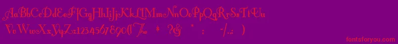 Fontleroybrown-Schriftart – Rote Schriften auf violettem Hintergrund