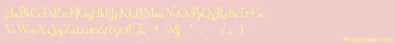 Fontleroybrown-Schriftart – Gelbe Schriften auf rosa Hintergrund