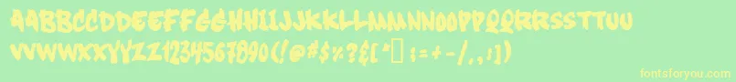 Softsugarplain Font – Yellow Fonts on Green Background