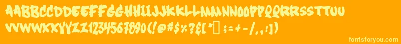 Softsugarplain Font – Yellow Fonts on Orange Background