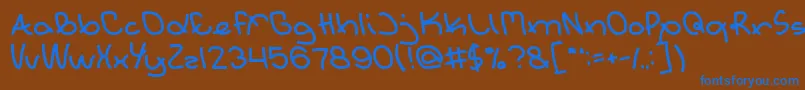 フォントExtraordinary – 茶色の背景に青い文字