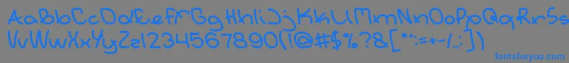 フォントExtraordinary – 灰色の背景に青い文字