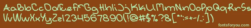 Extraordinary Font – Green Fonts on Brown Background