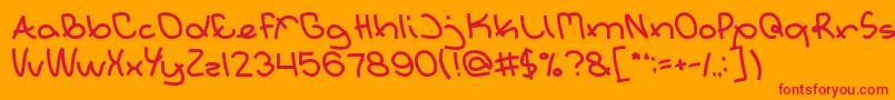 Extraordinary Font – Red Fonts on Orange Background
