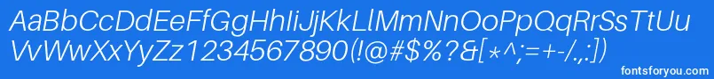 Weitere Informationen zur AileronLightitalic-Schriftart AileronLightitalic-Schriftart – Weiße Schriften auf blauem Hintergrund