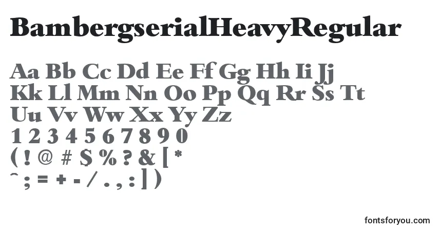 Schriftart BambergserialHeavyRegular – Alphabet, Zahlen, spezielle Symbole