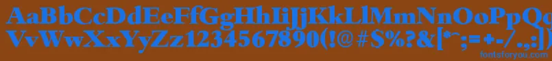 BambergserialHeavyRegular Font – Blue Fonts on Brown Background