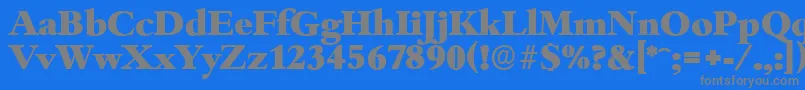 BambergserialHeavyRegular-Schriftart – Graue Schriften auf blauem Hintergrund