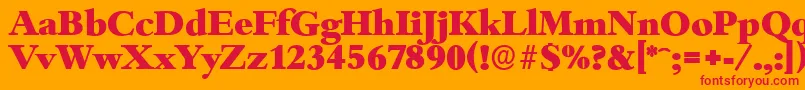 BambergserialHeavyRegular Font – Red Fonts on Orange Background