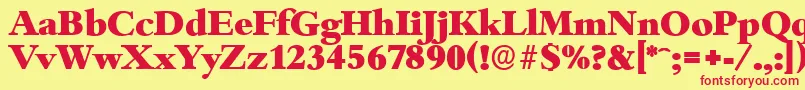 BambergserialHeavyRegular Font – Red Fonts on Yellow Background