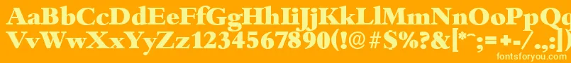 BambergserialHeavyRegular Font – Yellow Fonts on Orange Background