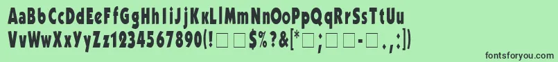 Шрифт KabelcondensedExtrabold – чёрные шрифты на зелёном фоне
