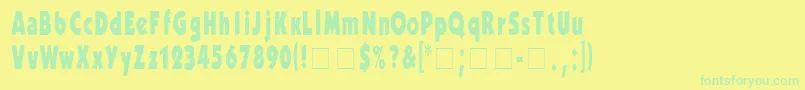 Police KabelcondensedExtrabold – polices vertes sur fond jaune