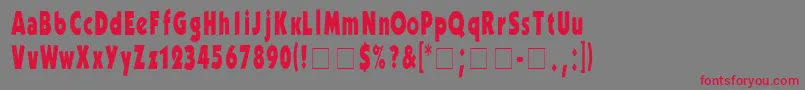 KabelcondensedExtrabold Font – Red Fonts on Gray Background