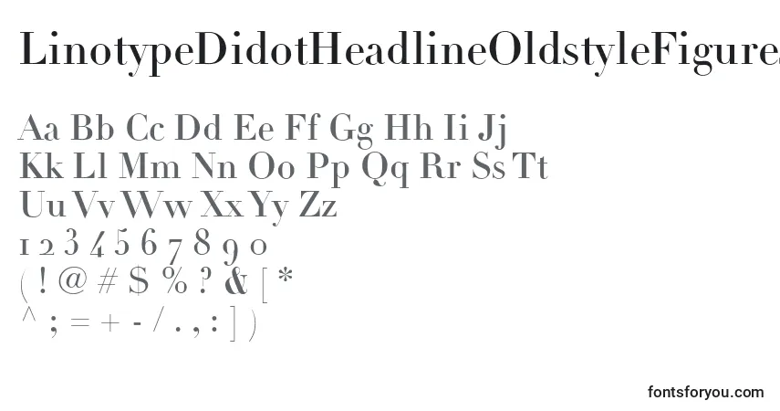 A fonte LinotypeDidotHeadlineOldstyleFigures – alfabeto, números, caracteres especiais