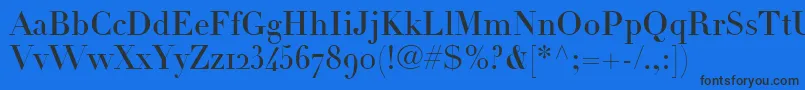 Шрифт LinotypeDidotHeadlineOldstyleFigures – чёрные шрифты на синем фоне