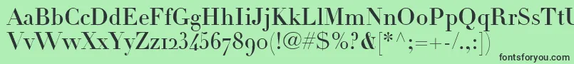 Шрифт LinotypeDidotHeadlineOldstyleFigures – чёрные шрифты на зелёном фоне