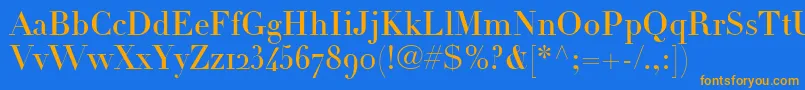 LinotypeDidotHeadlineOldstyleFigures Font – Orange Fonts on Blue Background