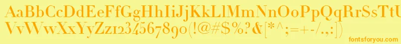 LinotypeDidotHeadlineOldstyleFigures Font – Orange Fonts on Yellow Background