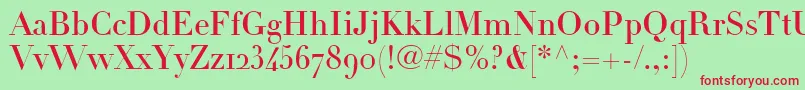 LinotypeDidotHeadlineOldstyleFigures Font – Red Fonts on Green Background