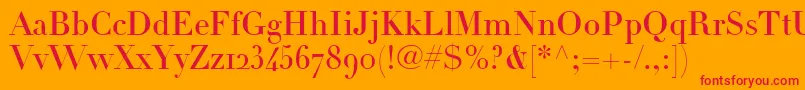 LinotypeDidotHeadlineOldstyleFigures Font – Red Fonts on Orange Background