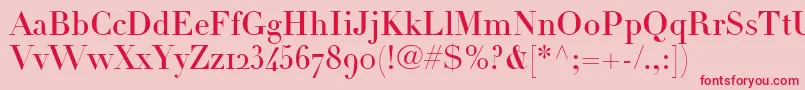 LinotypeDidotHeadlineOldstyleFigures Font – Red Fonts on Pink Background