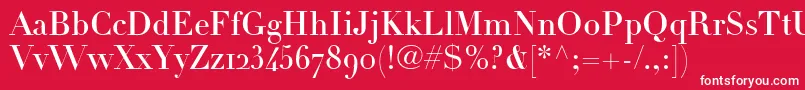 LinotypeDidotHeadlineOldstyleFigures Font – White Fonts on Red Background