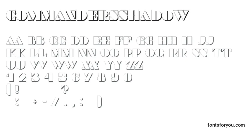 Czcionka CommandersShadow – alfabet, cyfry, specjalne znaki