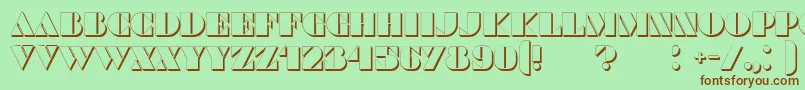 CommandersShadow Font – Brown Fonts on Green Background