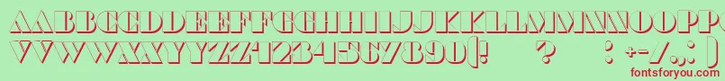 CommandersShadow Font – Red Fonts on Green Background