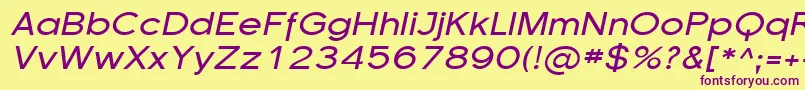 SfflorencesansexpItalic Font – Purple Fonts on Yellow Background