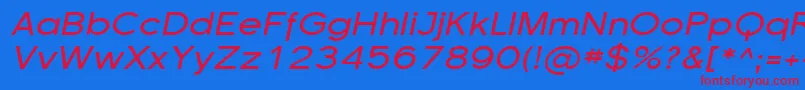 SfflorencesansexpItalic Font – Red Fonts on Blue Background