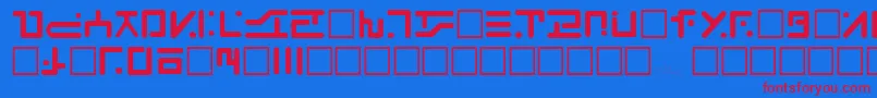 VisitorRegular Font – Red Fonts on Blue Background