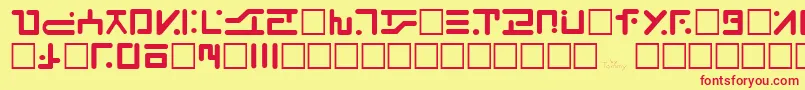 VisitorRegular Font – Red Fonts on Yellow Background