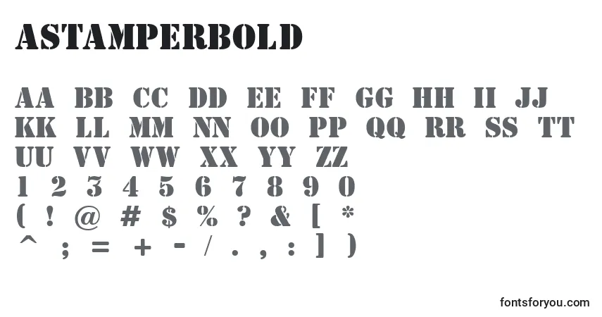 Шрифт AStamperBold – алфавит, цифры, специальные символы