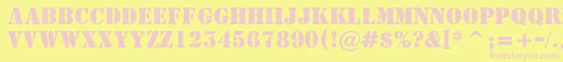 AStamperBold-Schriftart – Rosa Schriften auf gelbem Hintergrund