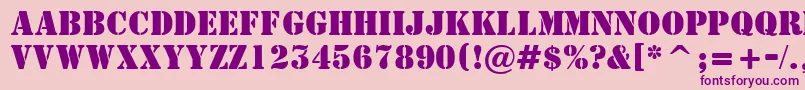 AStamperBold Font – Purple Fonts on Pink Background