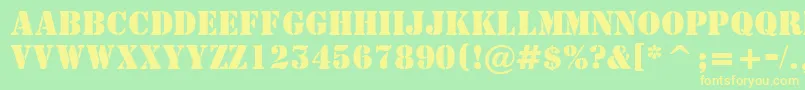 AStamperBold Font – Yellow Fonts on Green Background