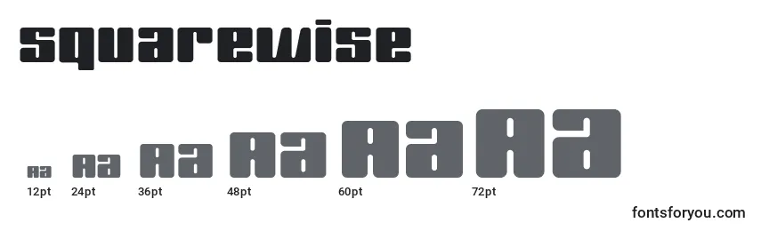 Размеры шрифта Squarewise