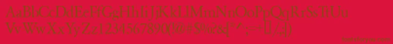 Garamondsemiexpandedssk-Schriftart – Braune Schriften auf rotem Hintergrund