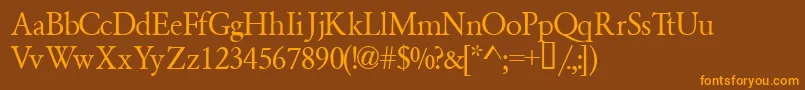 Garamondsemiexpandedssk Font – Orange Fonts on Brown Background