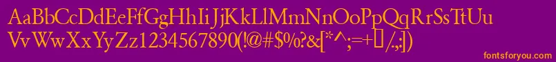Garamondsemiexpandedssk Font – Orange Fonts on Purple Background